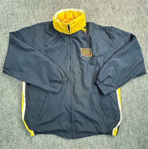 NFL Other - Vintage 2004 NFL Super Bowl XXXVIII 38 Hooded Windbreaker Jacket Navy Yellow L